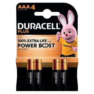 Duracell Plus Power Boost LR03 AAA Alkaline Batteries – 4-Pack