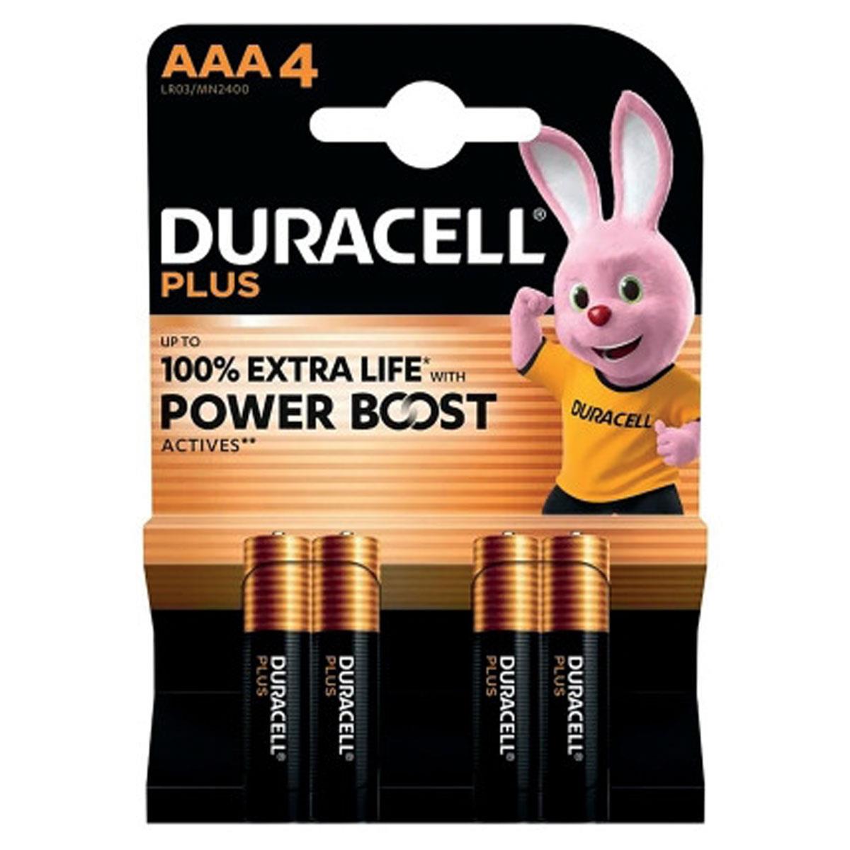Duracell Plus Power Boost LR03 AAA Alkaline Batteries – 4-Pack